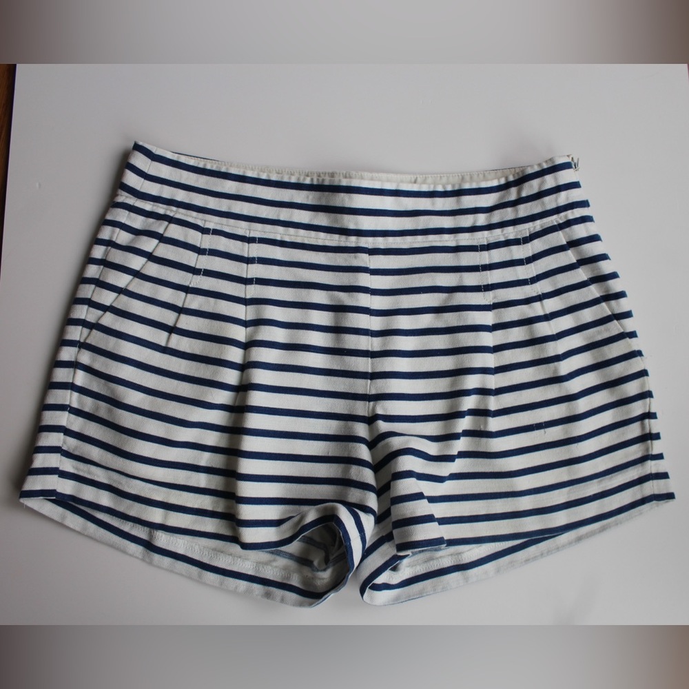 J. Crew Shorts Women's 2 Striped Pleated Linen Side Zip #46966